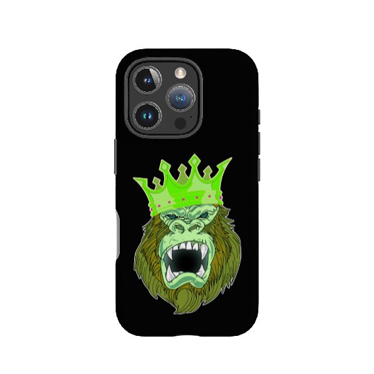 neon green Gorilla Jungle King IPhone Cases