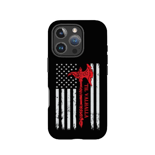 American Viking Axe Flag Til Valhalla Veteran USA IPhone Cases