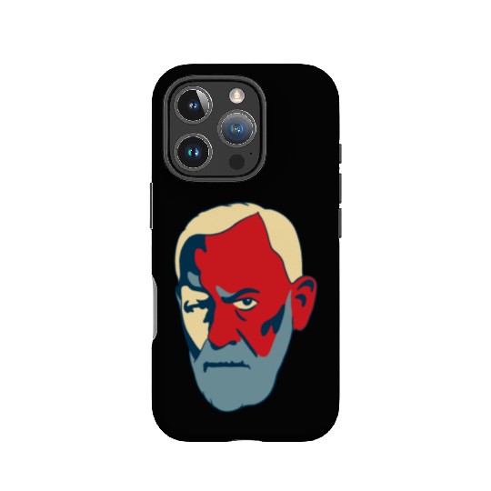 Sigmund Freud Portrait - Red and Blue IPhone Cases