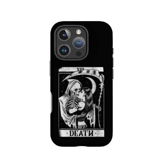 Blackcraft Death the Grim Reaper Kiss Tarot Card IPhone Cases