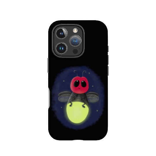 Cute lightning bug firefly cartoon illustration IPhone Cases