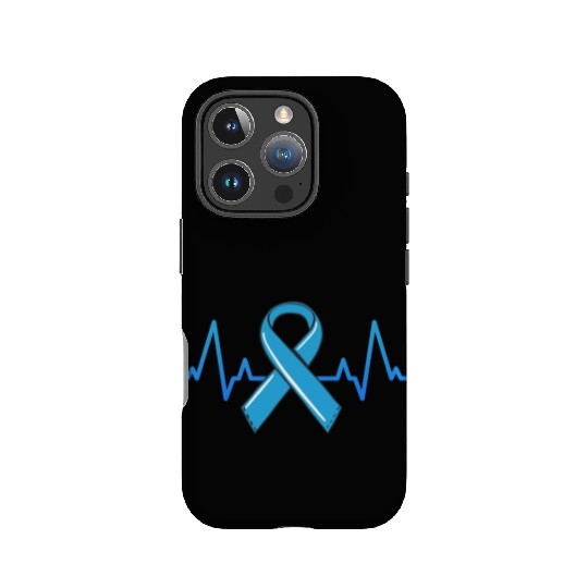 Prostate Cancer Fighter Heartbeat IPhone Cases Blue Ribbon