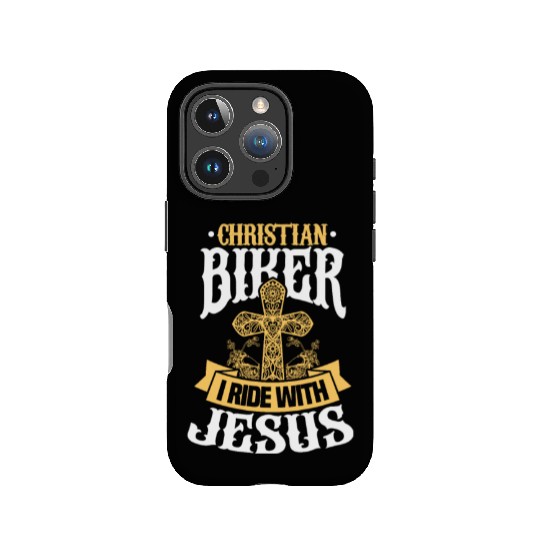 Christian Biker I Ride With Jesus Motorcycle IPhone Cases