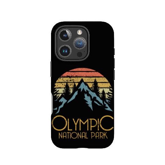 Retro Olympic National Park Washington Mountains S IPhone Cases