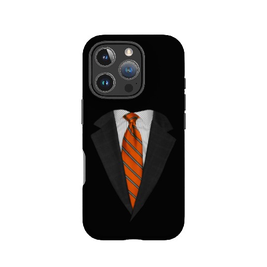 Orange Suit Up! Realistic Suit & Tie Casual Graphi IPhone Cases
