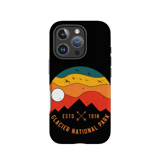 Retro Glacier National Park Montana Souvenir 80s IPhone Cases