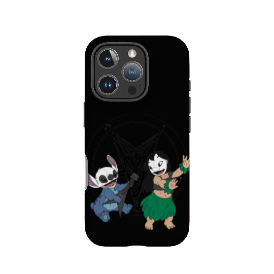Black Metal Lilo and Stitch IPhone Cases