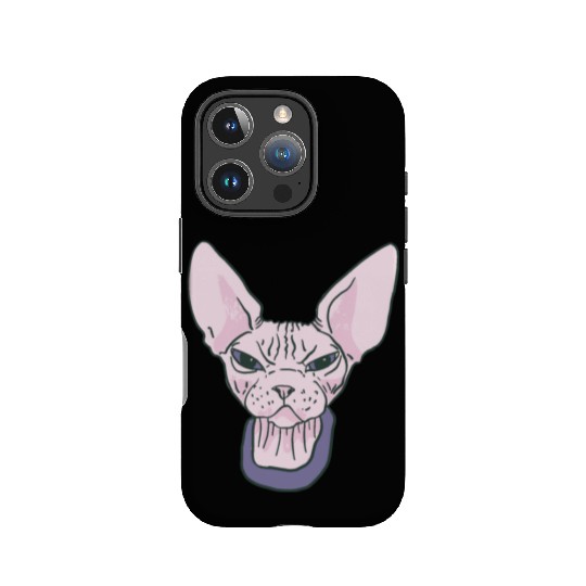 grumpy catpinkGrumpy Sphinx Cat - Purple IPhone Cases