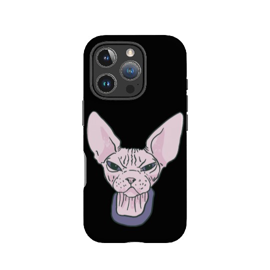 grumpy catpinkGrumpy Sphinx Cat - Purple IPhone Cases