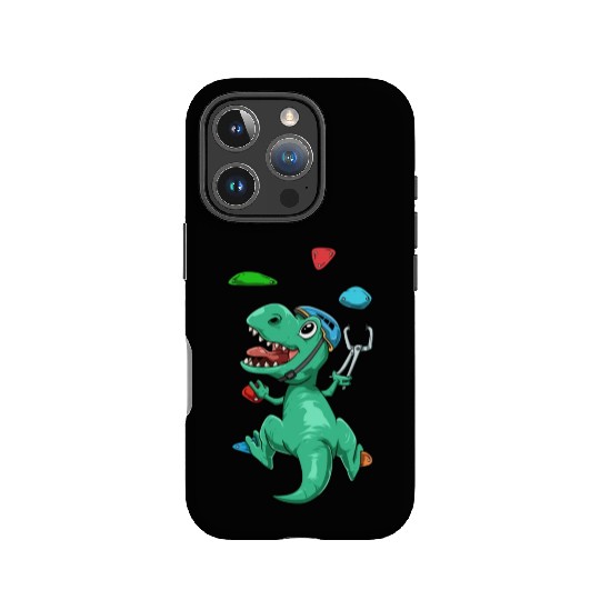 Funny T-Rex Bouldering and Rock Climbing Gift IPhone Cases