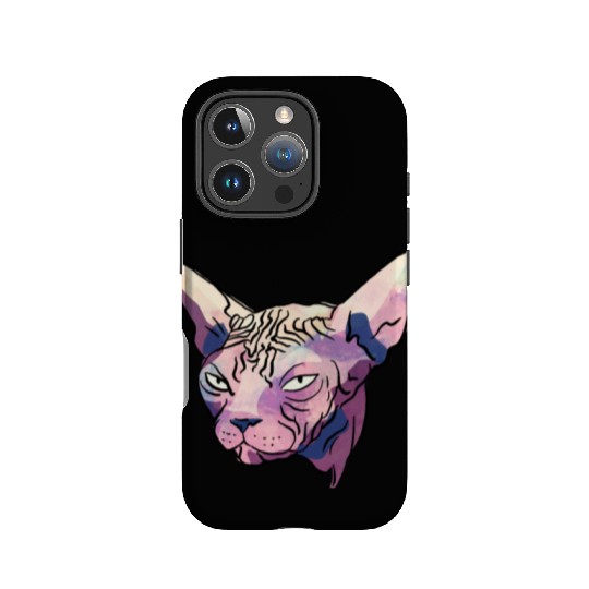 Grumpy Sphynx Cat - Funny Wrinkly Naked Kitty - Co IPhone Cases