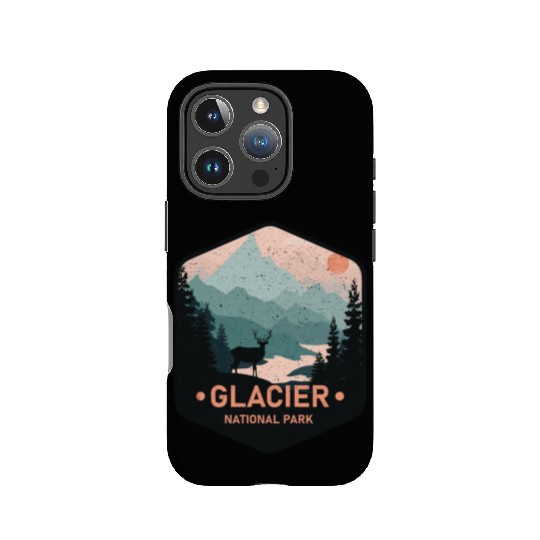 Vintage Glacier National Park Deer Mountains Gift IPhone Cases