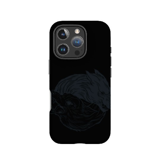 Wolf yin yang meditation philosophy symbol IPhone Cases