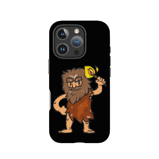 Caveman with Torch IPhone Cases