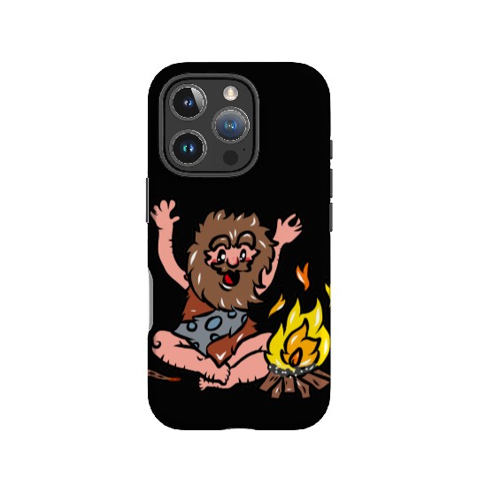 Caveman with Fire IPhone Cases
