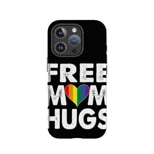 Free Mom Hugs Pride LGBTQ Rainbow Heart IPhone Cases