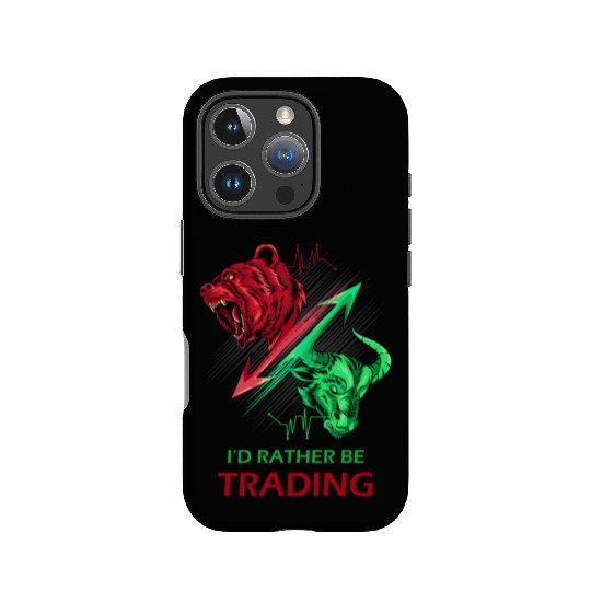 I'd Rather be Trading Stock Market Bulls vs Bears IPhone Cases