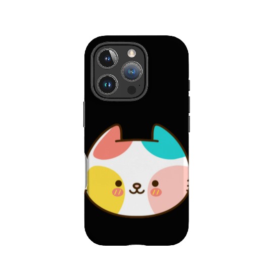 Kawaii Cat Head Multicolored IPhone Cases