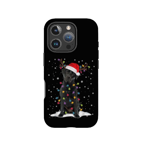 Black Lab Labrador Christmas Tree Light Pajama Dog IPhone Cases