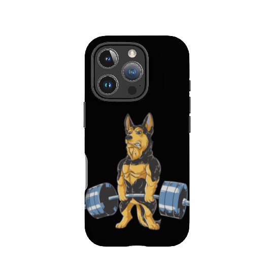 German Shepherd Working Out Funny Doberman gym IPhone Cases