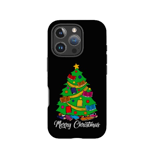 Merry Christmas Tree Love Reading Books Librarian IPhone Cases