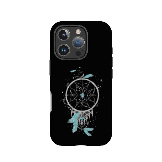 filigree ethno dream catcher made of silver colors IPhone Cases