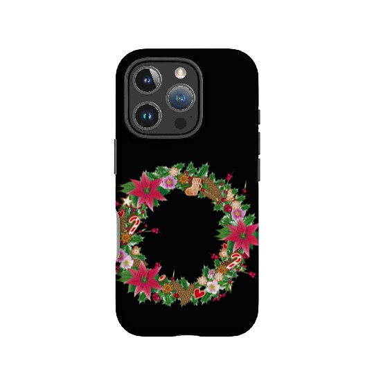 classic Christmas wreath lavishly decorated IPhone Cases