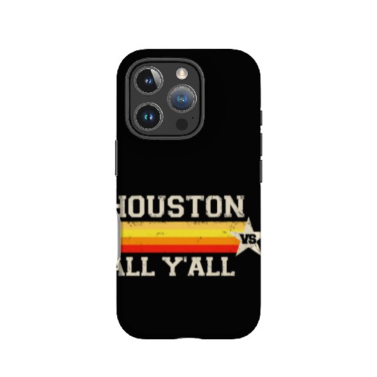 Houston vs All Y'all Vintage Stripe Texas Baseball IPhone Cases