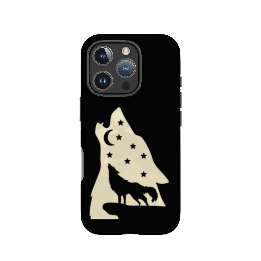 Wolf silhouette howling wolf moonlight IPhone Cases