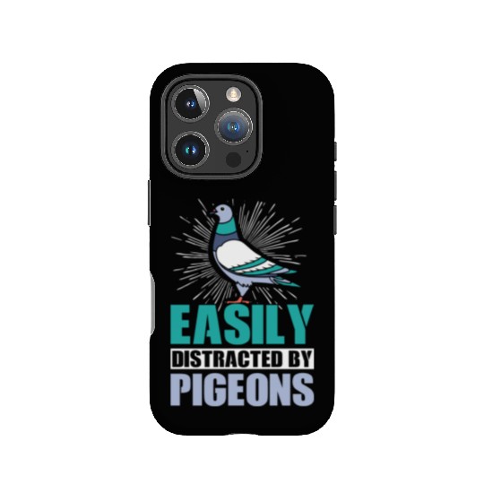 Easily Distracted By Pigeons Funny Bird Pigeon IPhone Cases