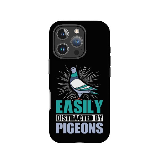 Easily Distracted By Pigeons Funny Bird Pigeon IPhone Cases