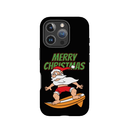 Merry Christmas Santa Claus Surfer IPhone Cases