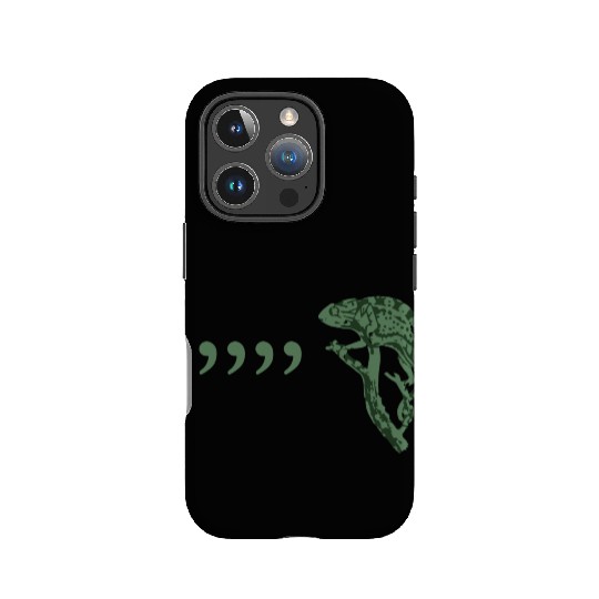Comma chameleon IPhone Cases