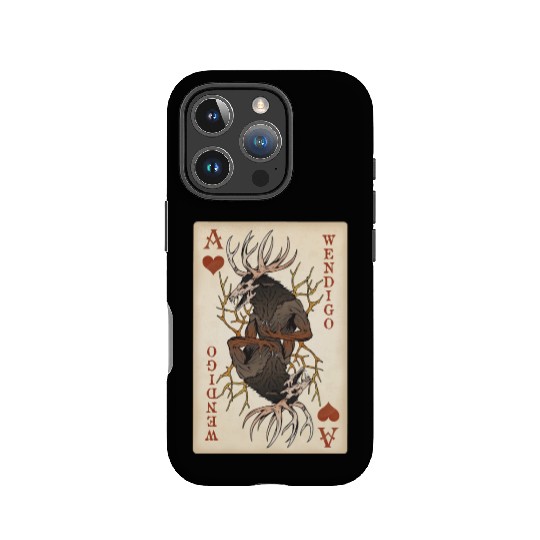 Wendigo Playing Card - Ace of Hearts Cryptid Art IPhone Cases