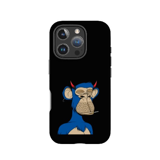 Blue bored monkey IPhone Cases