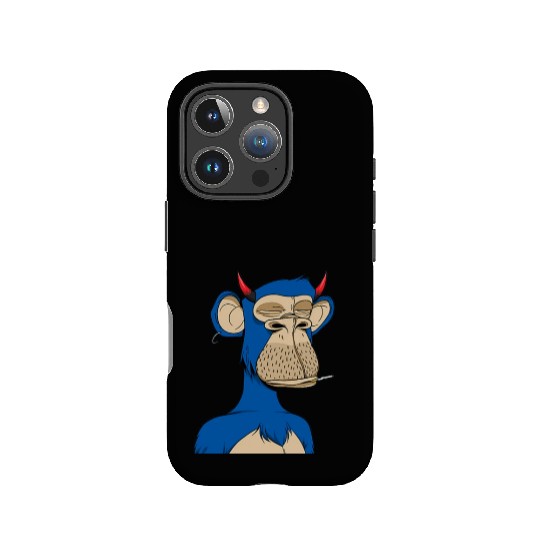 Blue bored monkey IPhone Cases