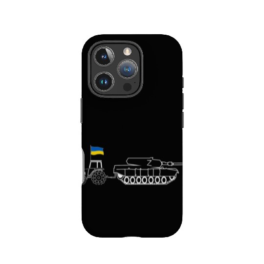 Ukrainian Tractor Pulling Tank With Ukraine Flag IPhone Cases