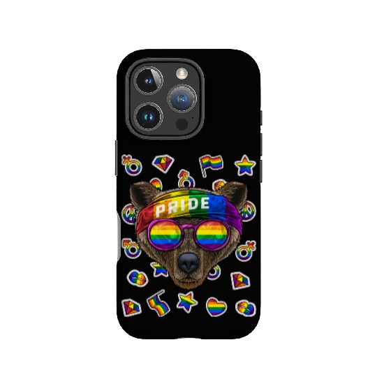 LGBT Bear Gay Pride Month Grizzly Bear Rainbow Les IPhone Cases