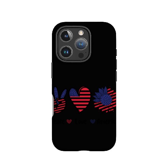 Peace Love America 4th July Gift IPhone Cases Design