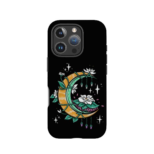 Floral Moon Celestial Lunar Flowers Aesthetic Cres IPhone Cases