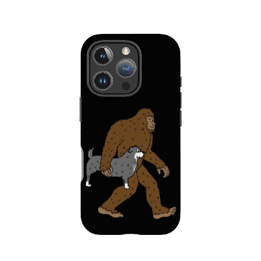 Bigfoot Sasquatch Carrying Schnauzer IPhone Cases