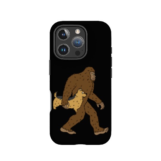 Bigfoot Sasquatch Carrying Yorkshire Terrier IPhone Cases