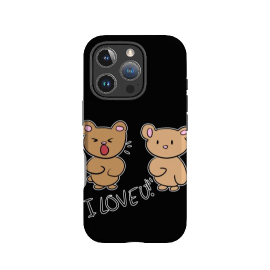 i love you teddy bear couple IPhone Cases