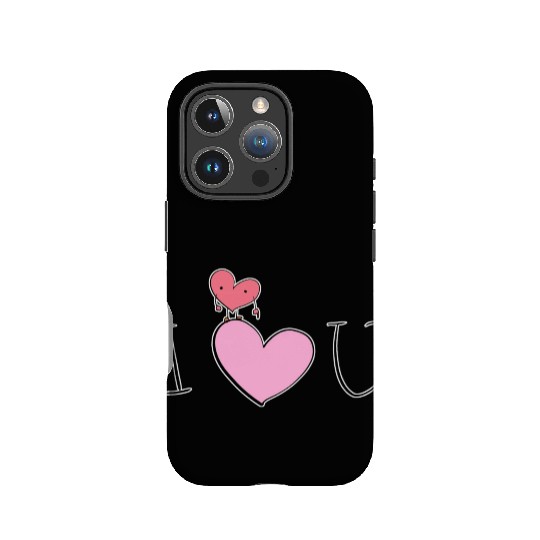 i love you heart pink cartoon IPhone Cases