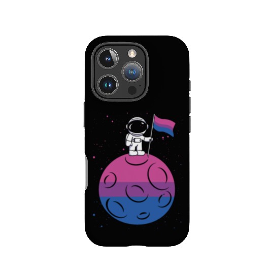 Astronaut In Space Moon Bisexual Flag Bi Space IPhone Cases