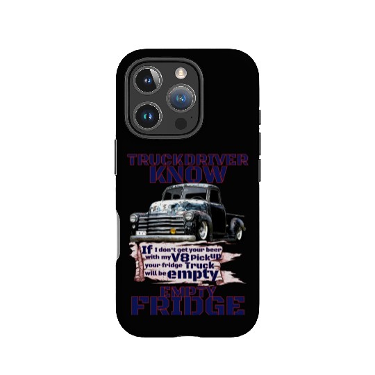 V8 Truck Driver under American Flag IPhone Cases