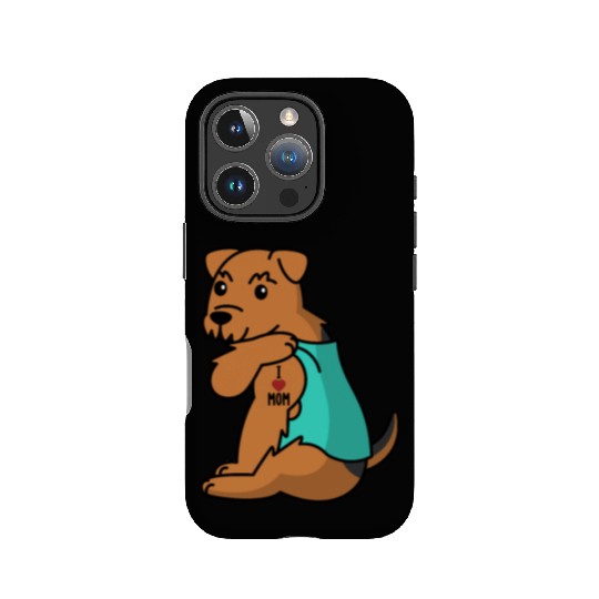 I Love Mom Tattoo Airedale Terrier IPhone Cases