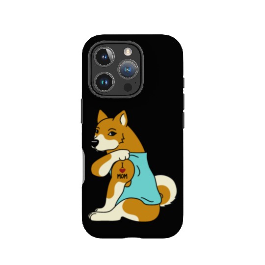 I Love Mom Tattoo Shiba Inu IPhone Cases