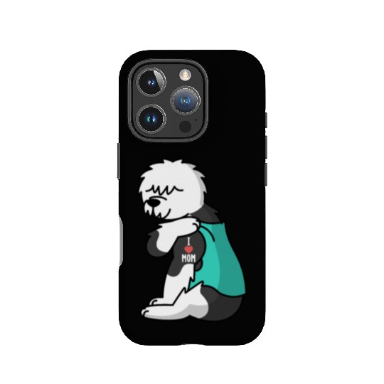 I Love Mom Tattoo Old English Sheepdog IPhone Cases