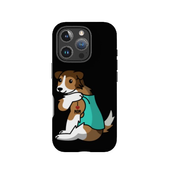 I Love Mom Tattoo Shetland Sheepdog IPhone Cases